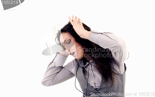 Image of Young girl in headphones  