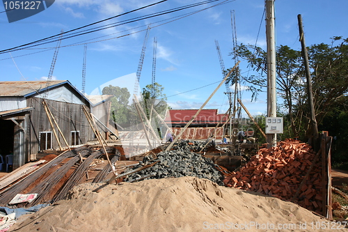 Image of Construction of a house in Cambodia