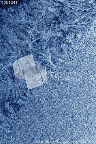 Image of Frost patterns on window glass in winter 