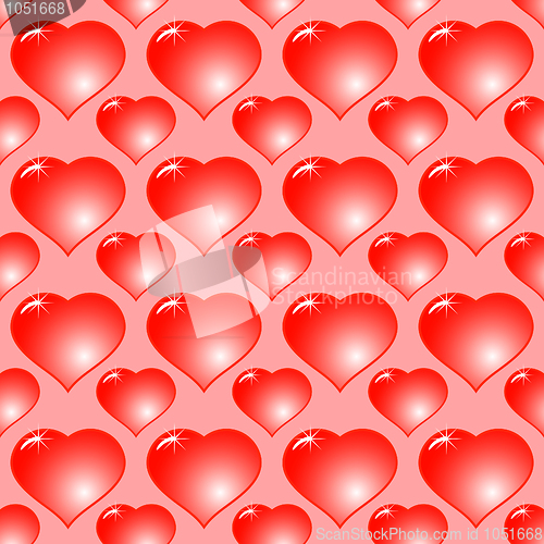 Image of Abstract red background with hearts