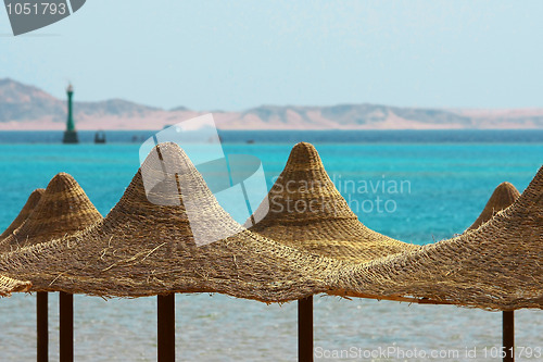 Image of Umbrellas, Mount and Red Sea