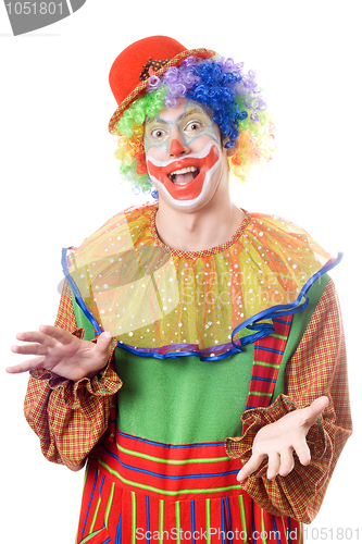 Image of Portrait of a funny young clown