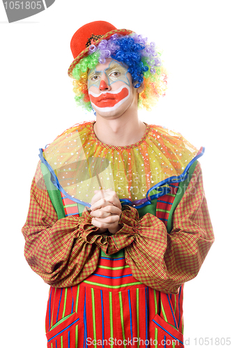 Image of Portrait of a pensive clown