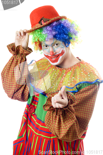 Image of Portrait of a playful clown