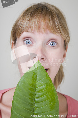 Image of Woman and Leaf