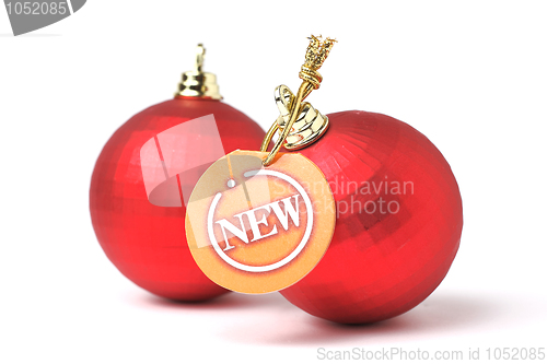 Image of christmas balls with new tag