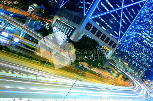 Image of traffic in city at night