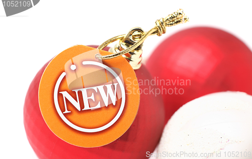 Image of christmas balls with new tag