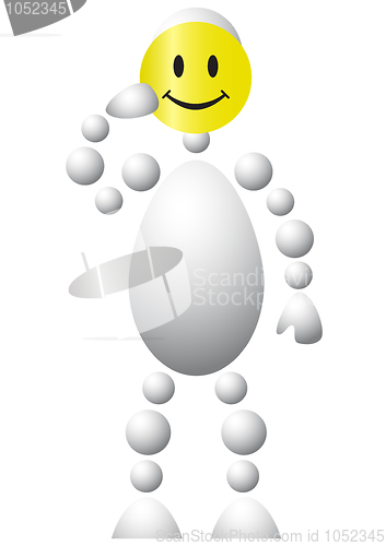 Image of Man with yellow smile-mask