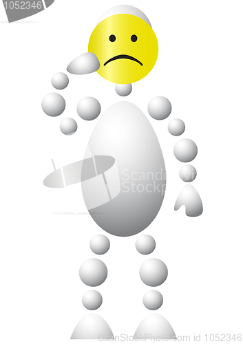 Image of Man with yellow sad smile-mask