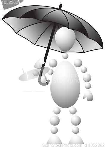Image of Man with black umbrella