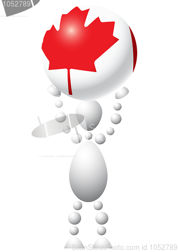 Image of Man with ball as Canada flag