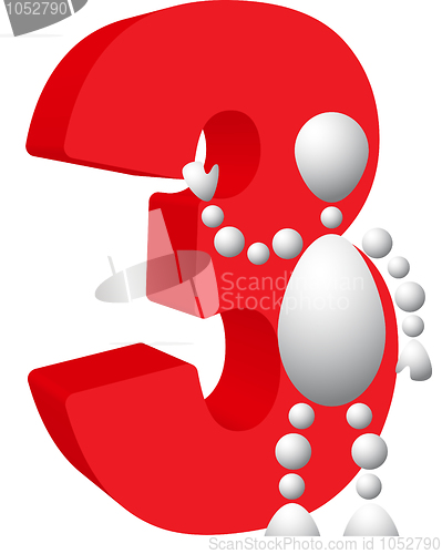 Image of Man with red symbol of 3