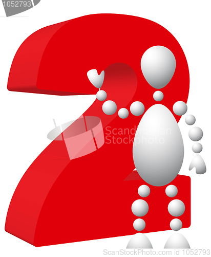 Image of Man with red symbol of 2