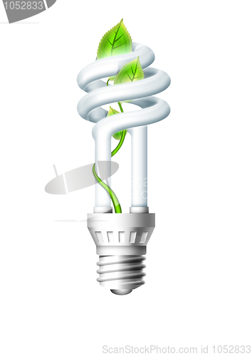 Image of Luminous Bulb With Plant