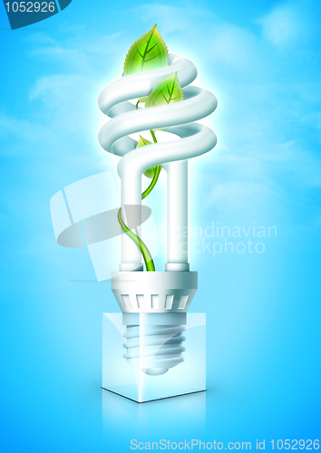 Image of Luminous Bulb With Plant