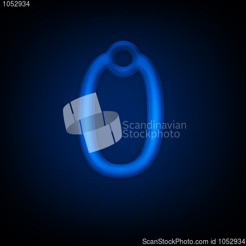 Image of Neon Letter ZERO