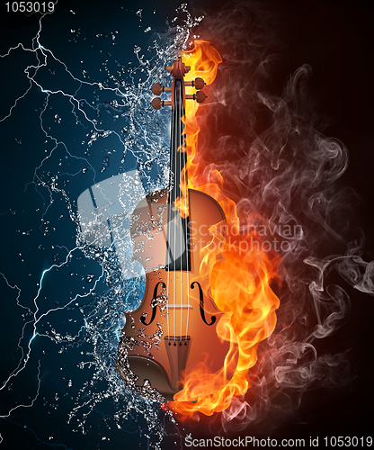 Image of Violin on Fire and Water