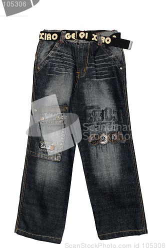 Image of Black children boy jeans isolated