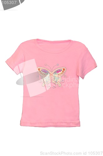 Image of Children girl pink T-shirt isolated