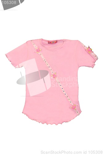 Image of Children girl pink T-shirt isolated