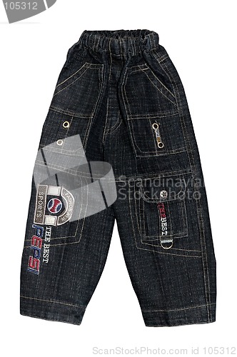 Image of Children boy black jeans shorts isolated