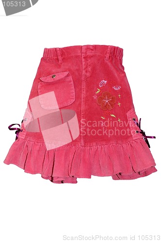 Image of Red children girl mini skirt isolated