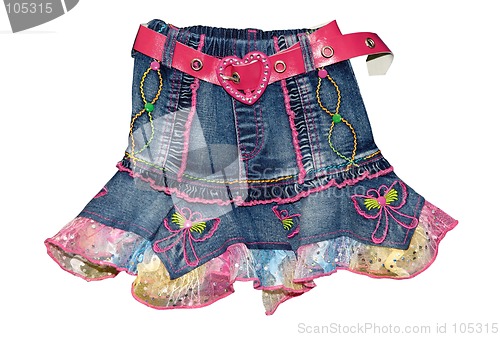 Image of Blue children girl mini skirt isolated