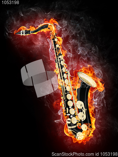 Image of Saxophone in Flame