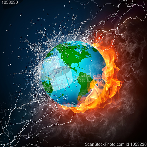 Image of Globe in Flame and Water