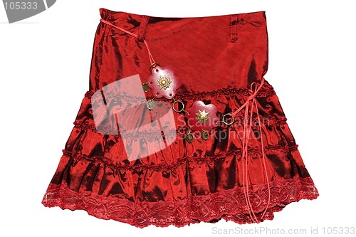 Image of Red children girl skirt isolated