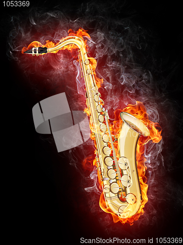 Image of Saxophone in Flame