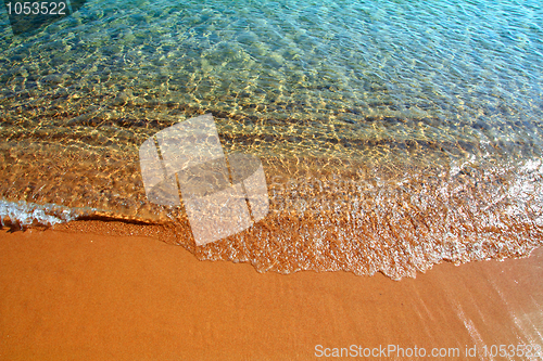 Image of shallow of sea on sand beach