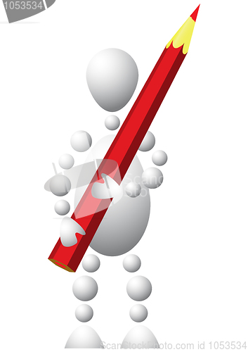 Image of Man with red pencil