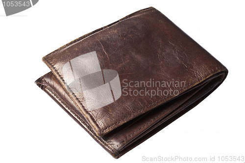 Image of Old Brown wallet isolated on white 