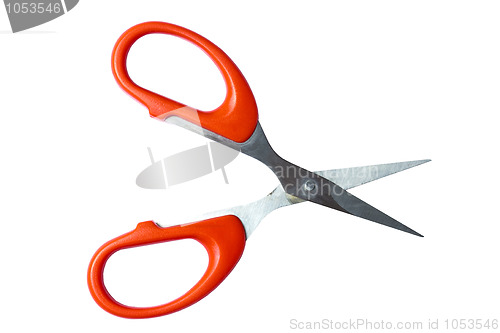Image of Red scissors isolated on white