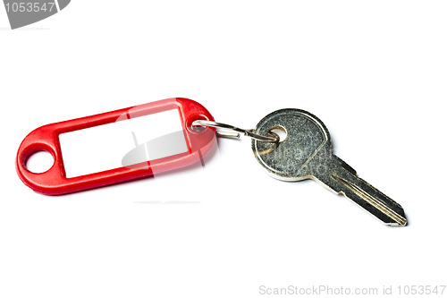 Image of Blank tag and a key isolated on white 