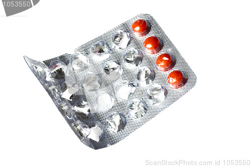 Image of  red pills isolated on white