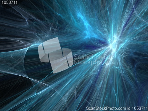 Image of Blue supernova explosion 3D