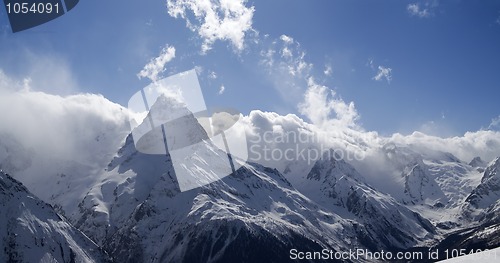 Image of Panorama Caucasus Mountains. Dombay.