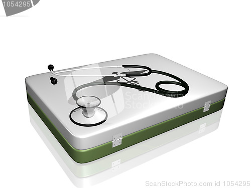 Image of Stethoscope and Medical Kit