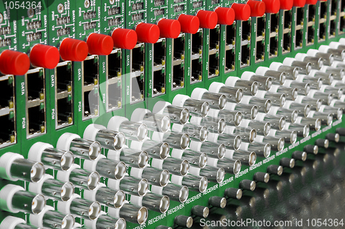 Image of fiber optic video converter with optical FC connectors and video