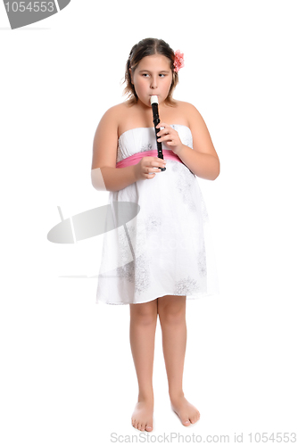 Image of Girl Playing Recorder