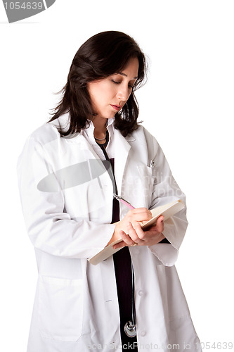 Image of Female doctor writing prescription notes