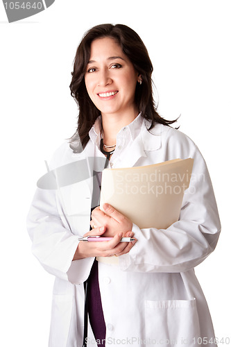 Image of Female doctor physician with chart