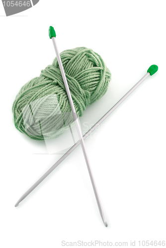 Image of Green knitting wool