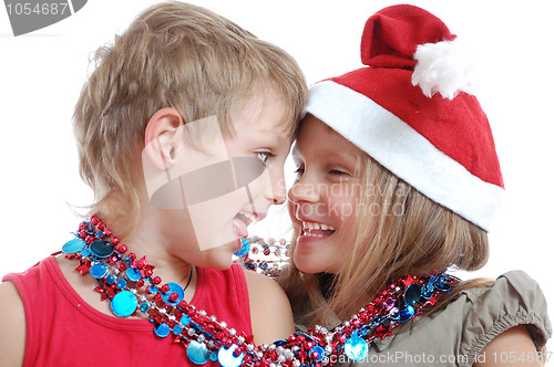 Image of children with Christmas decorations