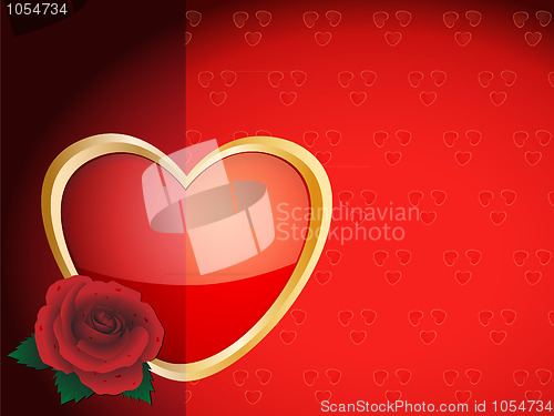 Image of Red rose and heart