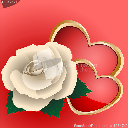 Image of Rose and two hearts