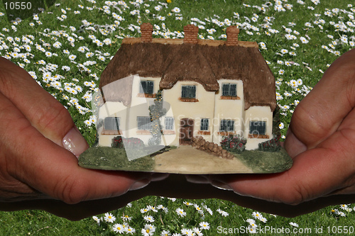 Image of Hands holding a new house